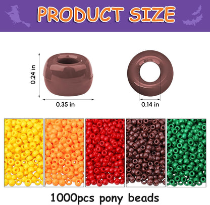 Red Pony Beads 1000Pcs 9mm Pony Beads Bulk Red Perler Beads for Friendship Bracelets Kandi Beads Hair Beads for Braids Beads for Crafts