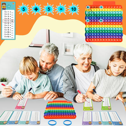 Multiplication Flash Cards + Math Board, Math Flash Cards & Chart, Times Table Manipulatives for Preschoolers 3rd,4th,5th,6th Grade