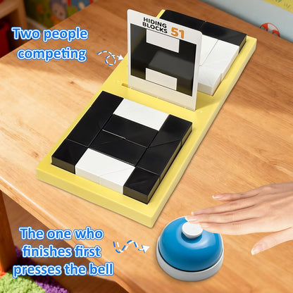 Puzzle Blocks for Kids,Education Puzzle Toy with Storage Tray,Brain Teaser with Challenges Cards 3D Logic & Spatial Thinking Tabletop Toy for Boys Girls