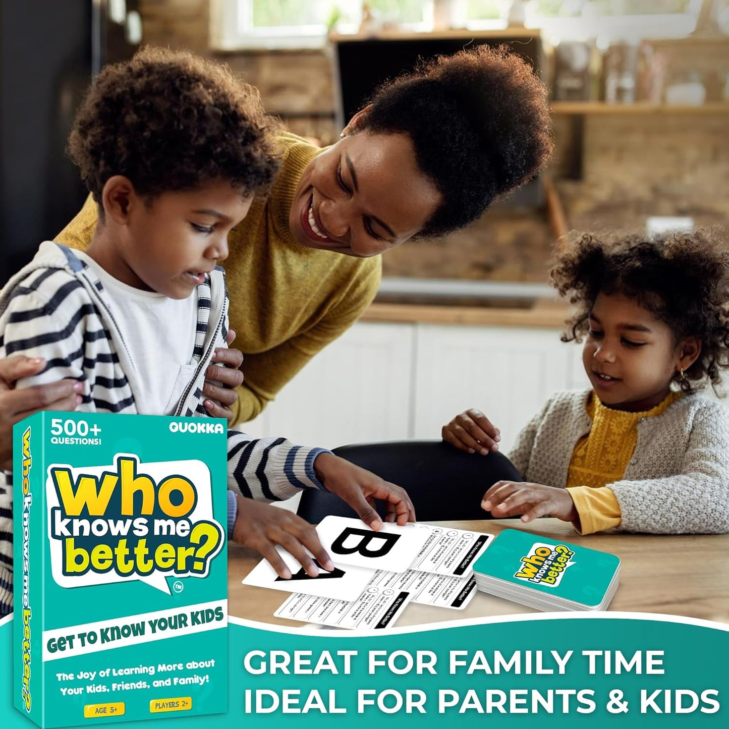 QUOKKA Board Games for Kids 8-12 and Family - Set of 4 Who Knows It Better? - 2000+ Questions Across Biology, Culture, STEM and Math - Educational Trivia Cards for Learning and Game Night