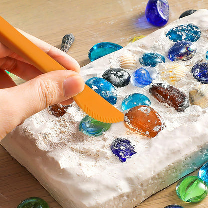 BESPORTBLE Kids Excavation Tool Kit Plastic Hammer Chisel Brush Magnifying Glass, Stem Dinosaur Dig Tools for Kids, 3 Sets