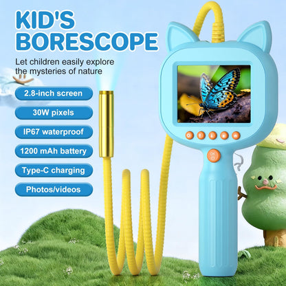 Kids Borescope Toy with Light, 1920P HD Endoscope Snake Wildlife Camera with 2.8" LCD, STEM Educational Science Kit for Ages 3-12,Stocking Stuffer &Outdoor Nature Exploration Gifts for Boys & Girls