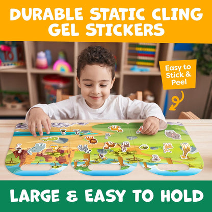 Sticker Book for Toddlers 1-3 - Reusable Sticker Book for Toddlers 2-4 Years, Stickers for Kids, Toddler Travel Toys, Airplane Toys for Toddler 1-3 - Birthday Gifts for 3 Year Old Boys, Girls 2-4