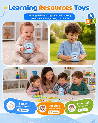 Aullsaty Talking Flash Cards for Toddlers 1-3, Upgraded 248 Sight Words Montessori Speech Therapy Toy, Autism Sensory Educational Learning Toys, Birthday Gifts for Boys Girls (Pink)