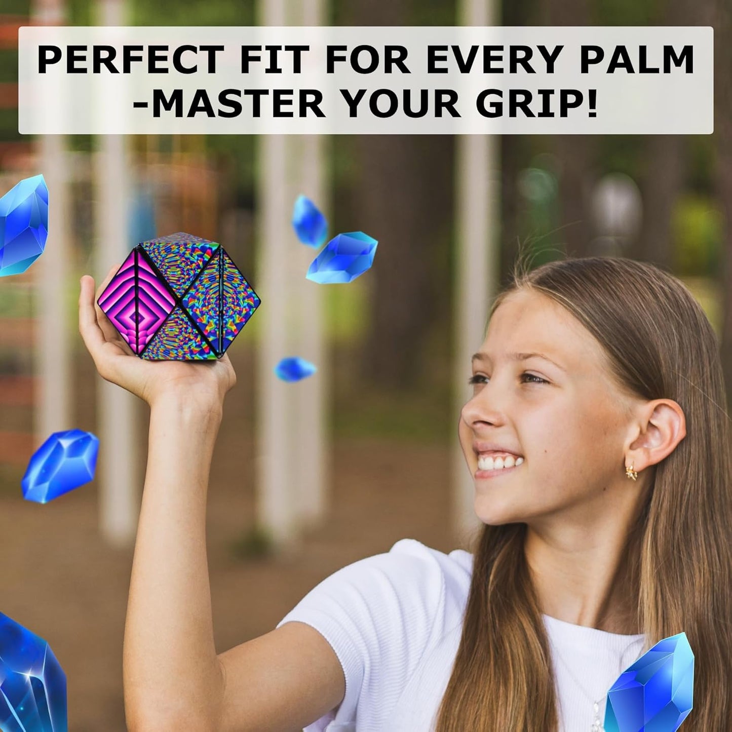 Shashibo Shape Shifting Box - Award-Winning STEM Fidget Toy with Ultra Strong Magnets - Puzzle Cube Transforms Into 100+ Shapes, Perfect Sensory Gift for Kids, Teens, and Adults (Cosmos)
