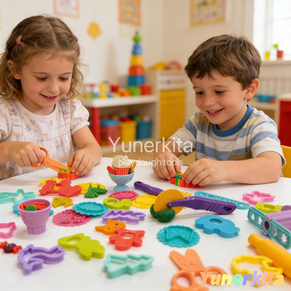 Play Dough Tools Set, Kids Clay Molds Kit with Animal Letters Numbers Cutters Rollers Storage Box, Non-Toxic ASTM F963 Certified, Toys for Toddlers Boys Girls Ages 3-8