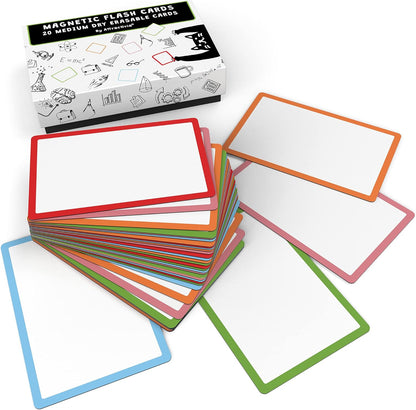 Attractivia Dry Erase Magnetic Labels 7.3 x 5.6 in, Dry Erase Magnets, 20-Pack, White Erasable Write-On All-Purpose Labels, for Office, Education, Home, Whiteboard