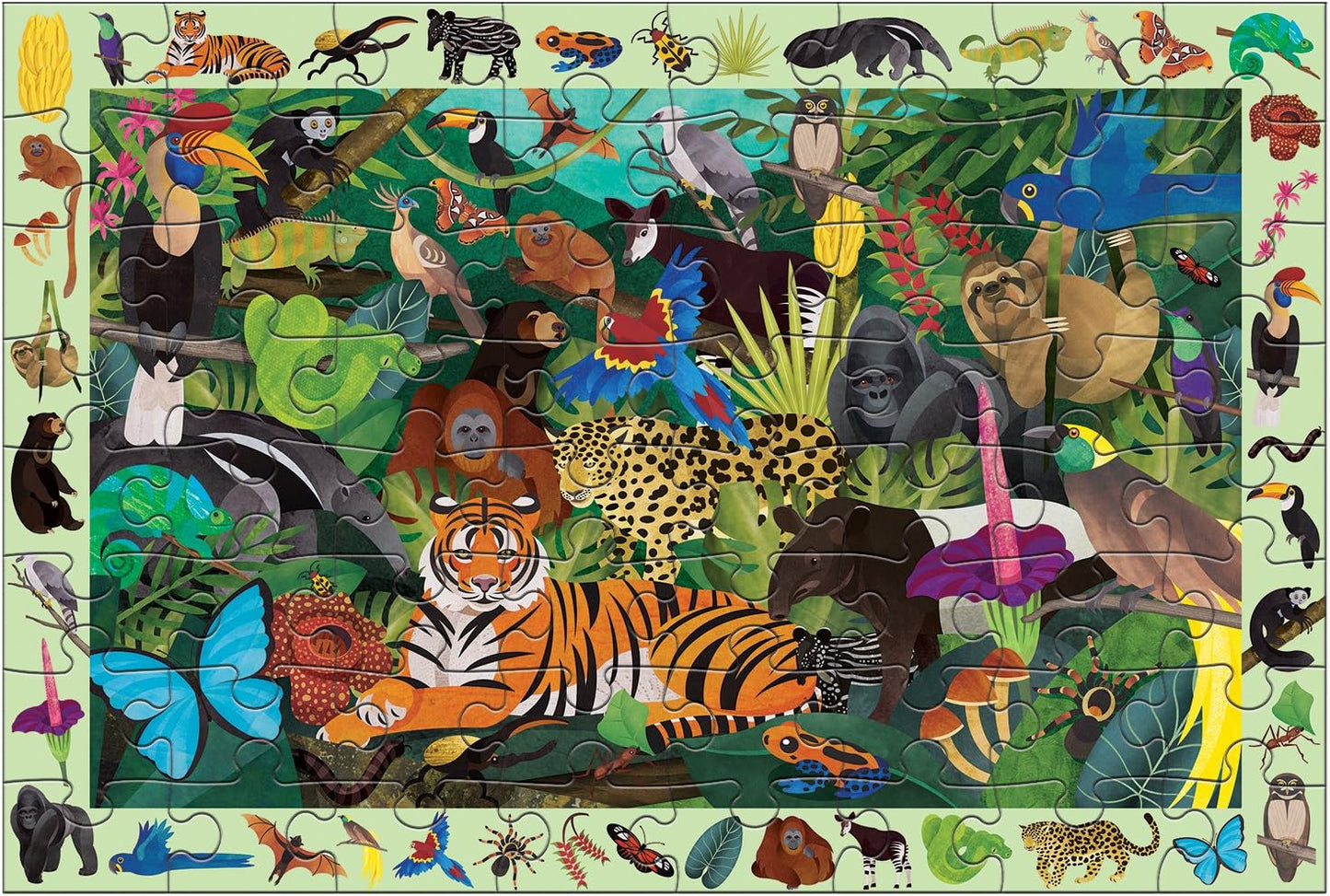 Mudpuppy Rainforest — 64 Piece Search & Find Puzzle Jigsaw Puzzle Featuring Diverse and Exotic Rainforest Animals and Over 40 Hidden Images to Find for Ages 4+
