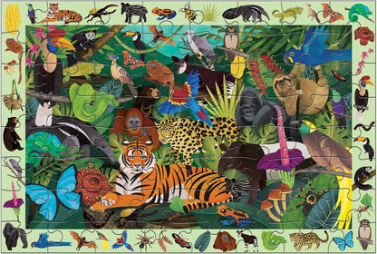 Mudpuppy Rainforest — 64 Piece Search & Find Puzzle Jigsaw Puzzle Featuring Diverse and Exotic Rainforest Animals and Over 40 Hidden Images to Find for Ages 4+