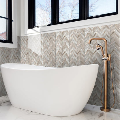 Yipscazo 10 Sheets Herringbone Backsplash Peel and Stick Tile, Marble Calacata Mixed Metal Gold PVC Stick on Backsplash for Kitchen, Waterproof Self Adhesive Wall Tile for Bathroom