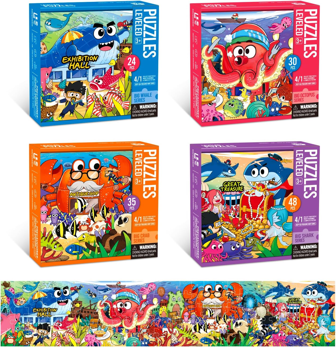 Puzzles for Kids Ages 3-8 Year Old,35pcs Jigsaw Puzzles for Toddlers & Children Ages 4-6，Educational Floor Puzzles with Storage Box for Gifts（Fire Engine）