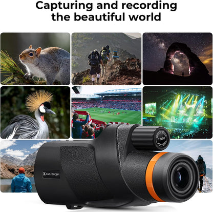 K&F Concept 8-32X50 Zoom Monocular - High Power Dual Focus Prism Compact Monoculars for Kids Adults, with Phone Adapter, Low Light Night Vision, FMC Lens for Bird Watching Hunting Travel Camping Starg