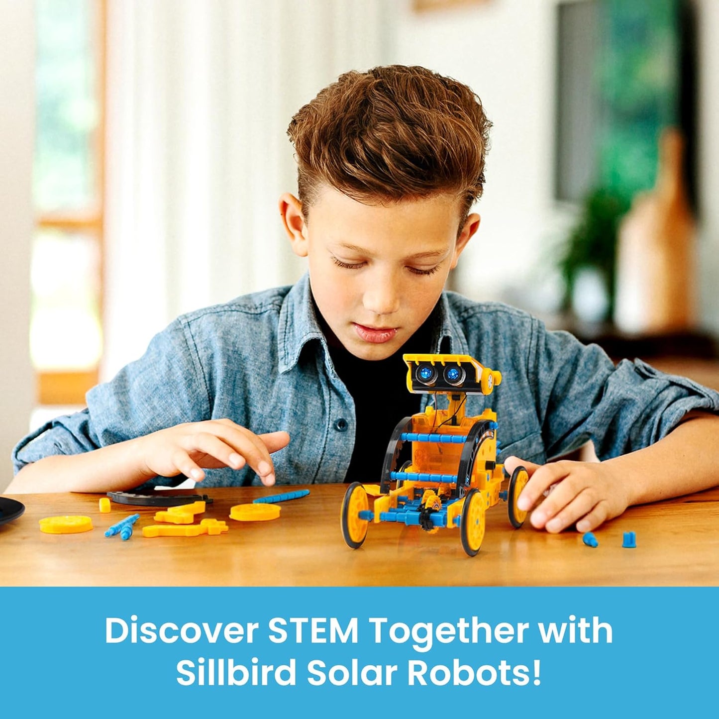 Sillbird Solar Robot Building Kit STEM Gift for Boys Aged 8-12, 12-in-1 DIY Science Educational Robotic Toys for Kids Teens Birthday, Powered by the Sun with 190 Pieces