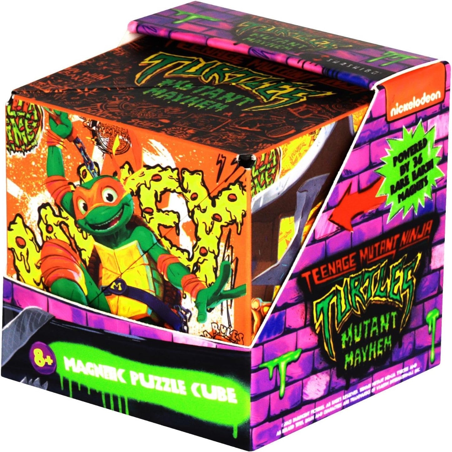 SHASHIBO Teenage Mutant Ninja Turtles Shape Shifting Box - STEM Magnetic Fidget Cube that Transforms Into Over 100 Shapes, Download Fun in Motion Toys Mobile App (Raphael)