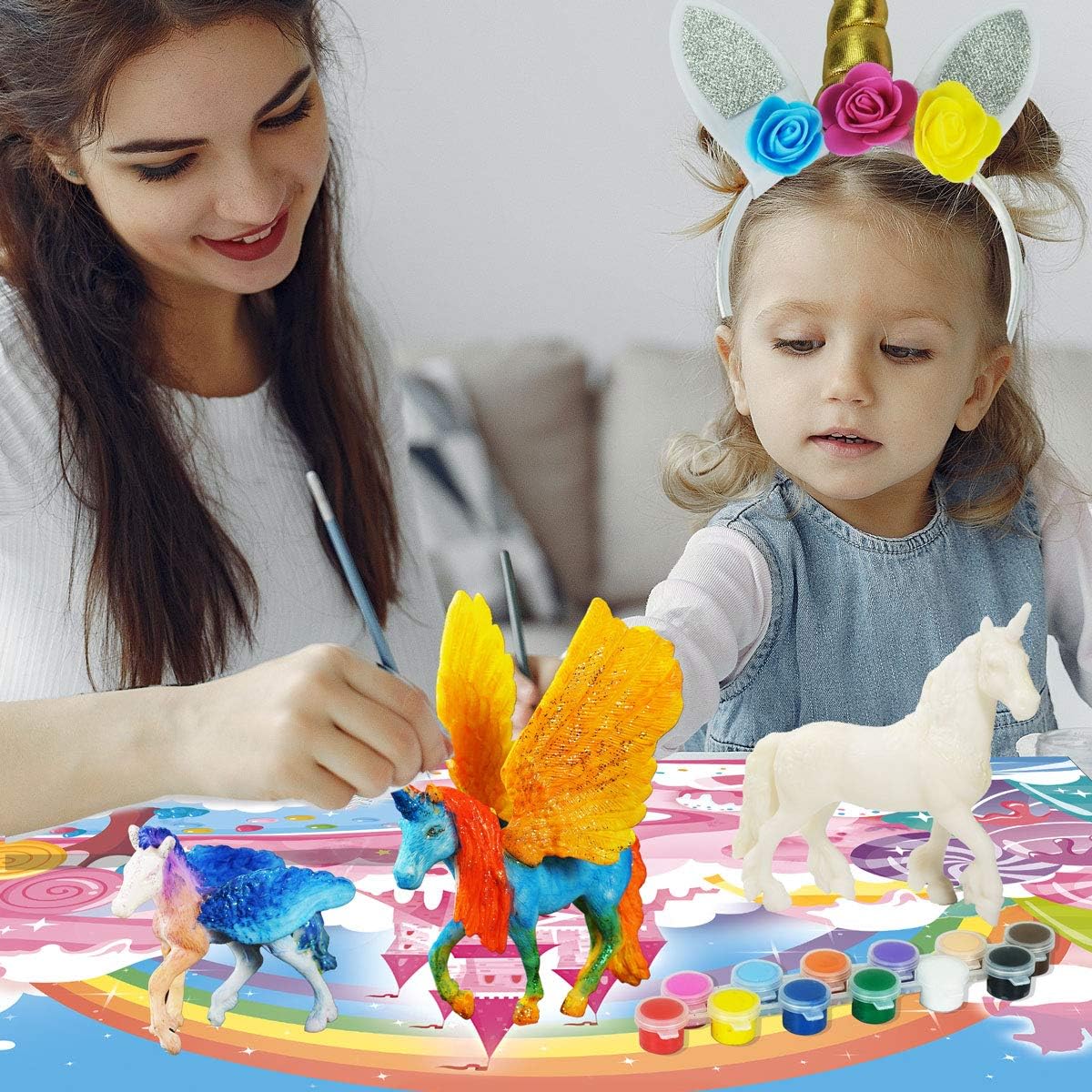 3D Dinosaurs Painting Kit with 12 Dinos for Kids Age 3-15, Arts and Crafts Kits Drawing Toys with Dinosaurs Set Creativity Gifts for Boys and Girls
