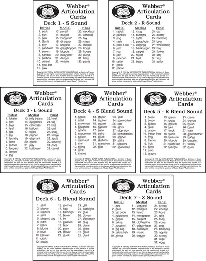 Super Duper Publications | Webber® Articulation Card Decks Sets1, 2, & 3 | Educational Learning Resource for Children | Flashcards for Speech Therapy