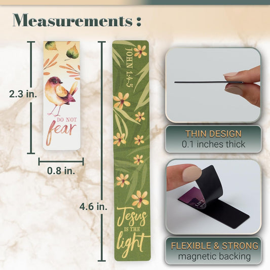 Christian Art Gifts Magnetic Scripture Bookmark Set with Bible Verse: Special Treasure - Deuteronomy 14:2 Inspirational Puppy-Themed Magnetic Pagemarker Set of 6 for Bibles and Books Size 2.3" x 0.8" - Colors A