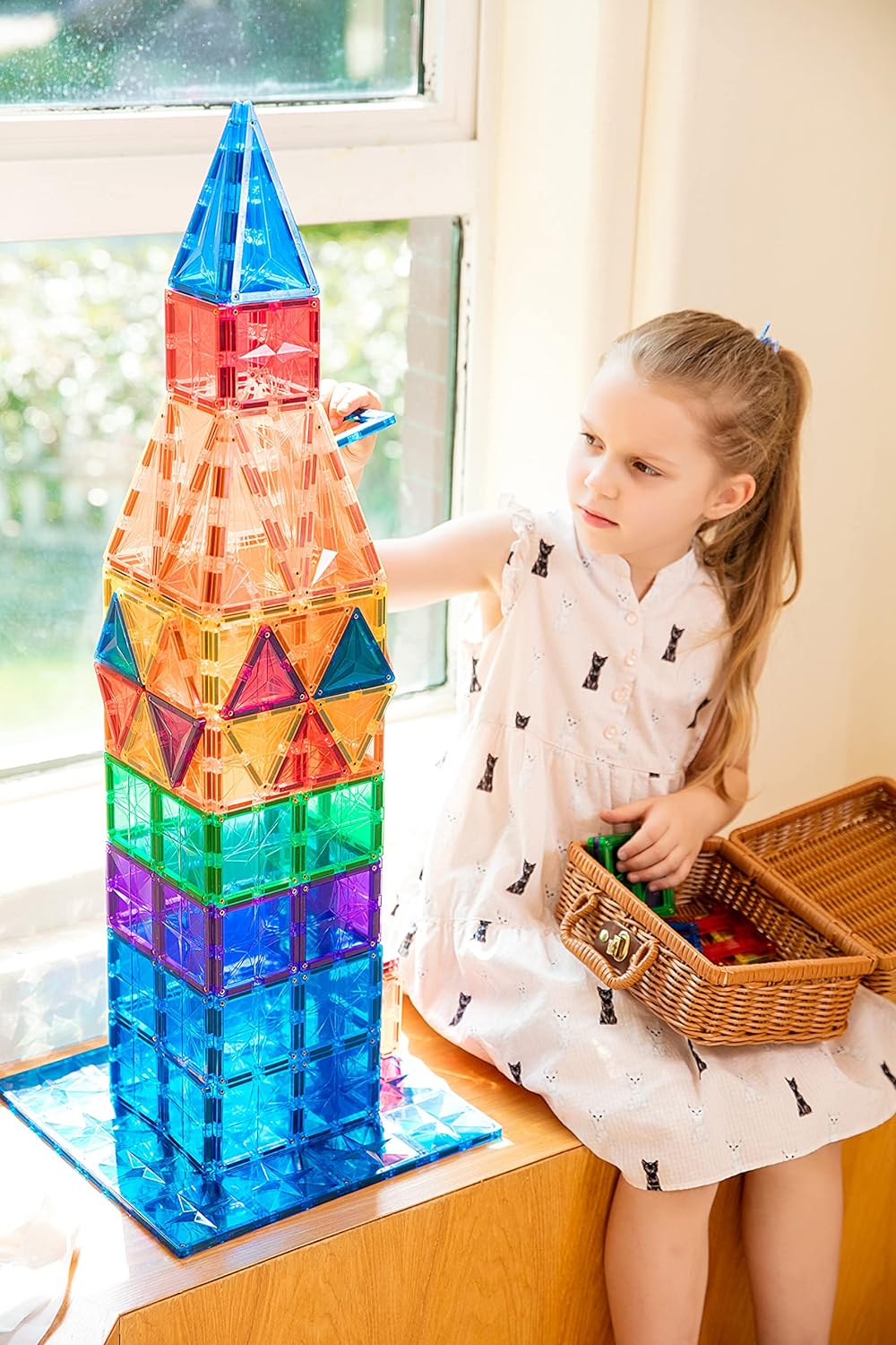 MEGAGONTILES Marble Run Magnetic Tiles Set 120PCS | STEM-Authenticated Magnetic Building Blocks with Marble Track Pieces | Educational Construction Toy for Kids Ages 3–8 (Boys & Girls)