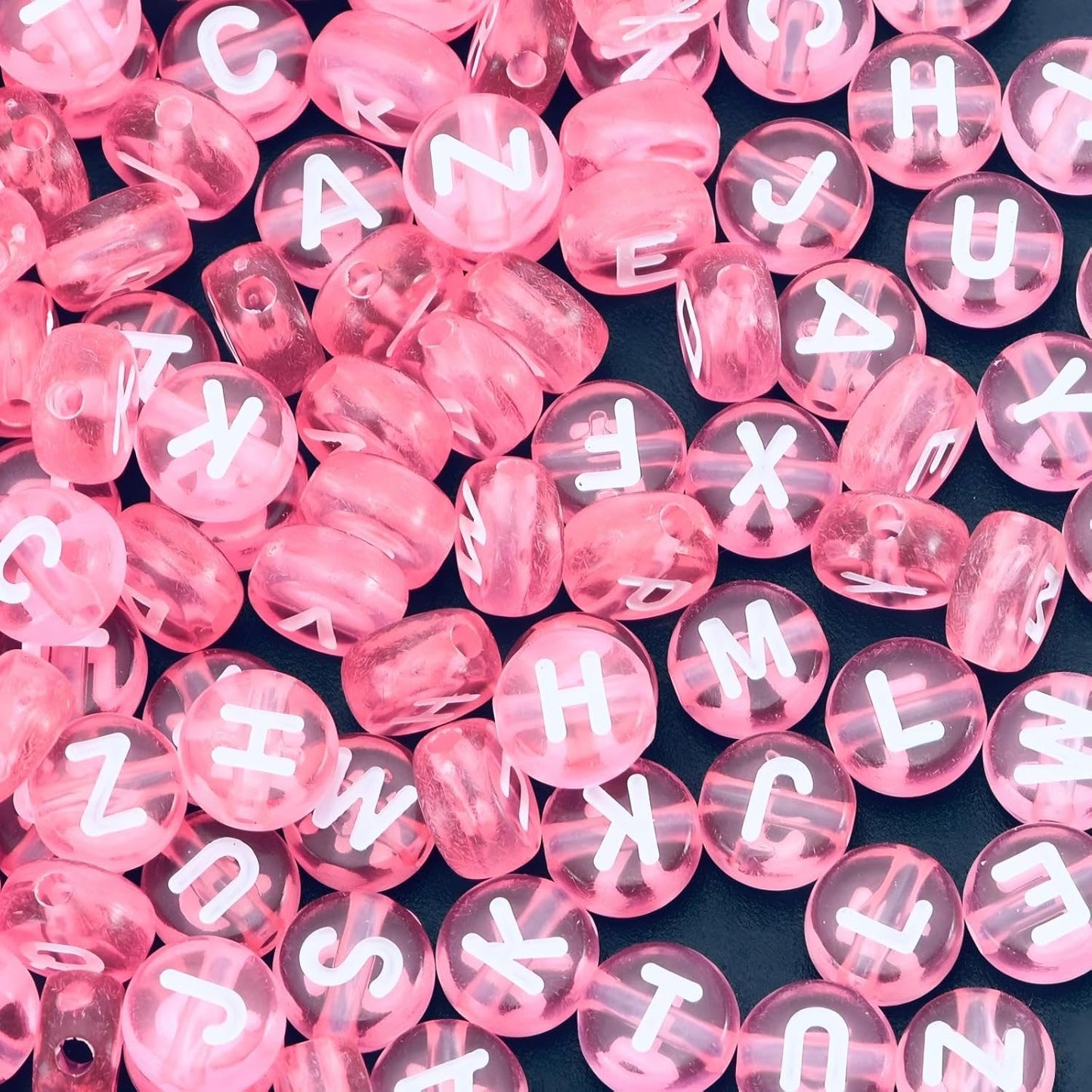 1600Pcs White and Silver Round Letter Beads A-Z, 4X7mm Acrylic Alphabet Beads for Jewelry Making