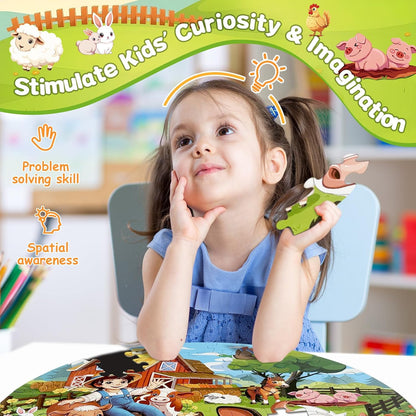 TALGIC Puzzles for Kids Ages 4-6 with Solar System Planets, 70 Piece Round Large Kids Floor Puzzles for Ages 3 4 5 6 7 8, Educational Toy Gift Jigsaw Puzzles for 5 Year Old Boys Girls