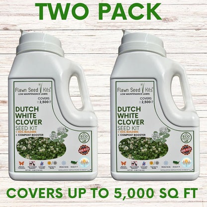Lawn Seed Kits Dutch White Clover Seed Kit, Easy Spread Shakers, Low Maintenance Lawn, Alternative Ground Cover, Covers up to 250 Sqft