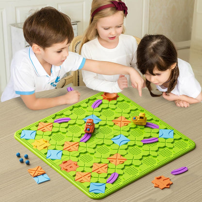 Kids Board Games Learning Toys, STEM Educational Logic Kits with 200+ Challenges & 4 Difficulty Levels, Brain Puzzles Maze Games for Boys Girls Ages 3-10 Birthday Gifts