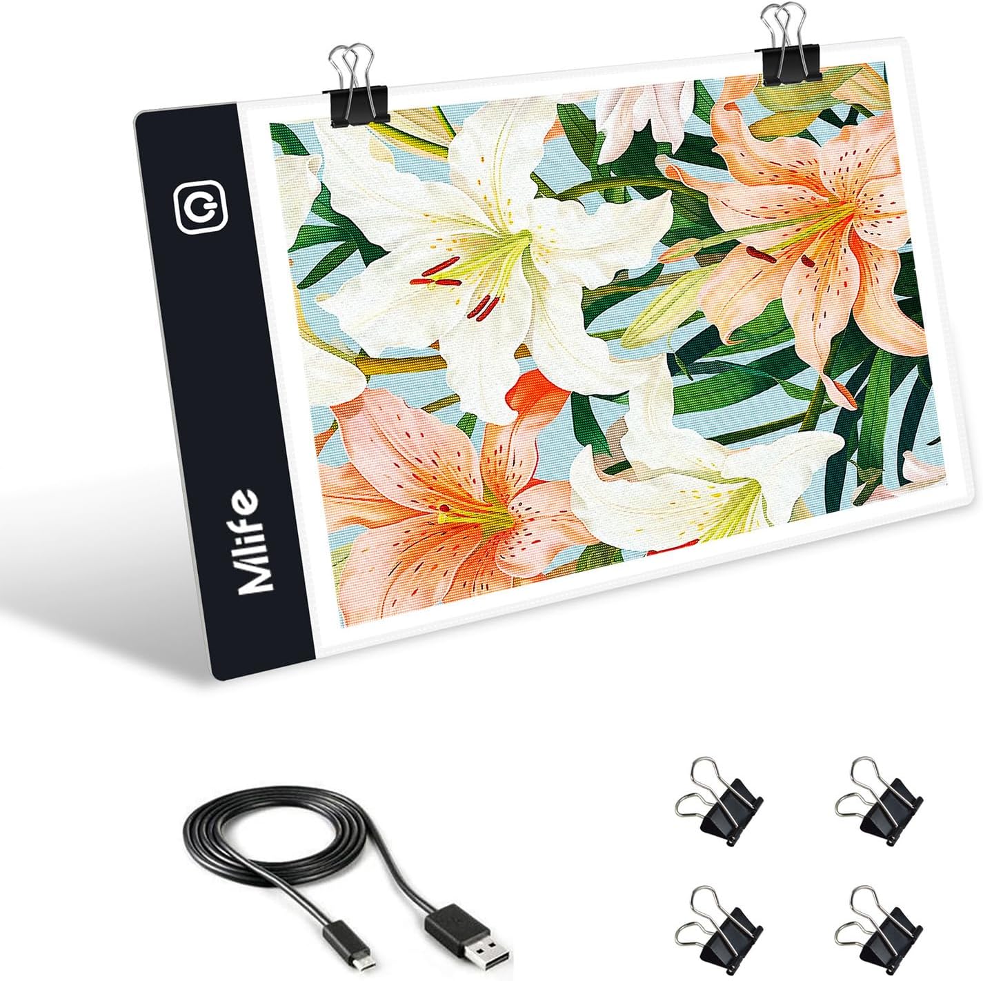 B4 LED Light Pad - Upgraded Diamond Art Light Box Dimmable Tracing Light Board, Sketching, Animation, Drawing Light Box with 4 Fasten Clips