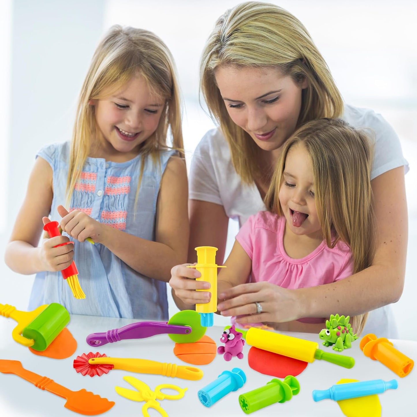 36-Piece Dough Tool Set for Kids Ages 3-8 – Includes Animal Cutters, Rolling Pins, Rollers, Random Colors