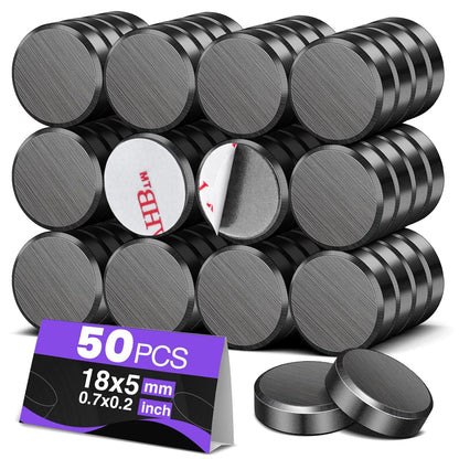 TRYMAG 55 Pack Magnets for Crafts with Adhesive Backing, 1 Inch (25mm) Ceramic Magnets Small Magnet Round Disc for Refrigerator Button DIY Cup Tiny Magnet Craft Hobbies, Science Projects