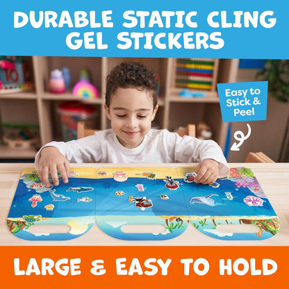 Sticker Book for Toddlers 1-3 - Reusable Sticker Book for Toddlers 2-4 Years, Stickers for Kids, Toddler Travel Toys, Airplane Toys for Toddler 1-3 - Birthday Gifts for 3 Year Old Boys, Girls 2-4