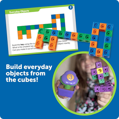 Learning Resources STEM Explorers MathLink Builders - 100 Pieces, Ages 5+ Kindergarten STEM Activities, Math Activity Set and Games for Kids, Mathlink Cubes Activity Set