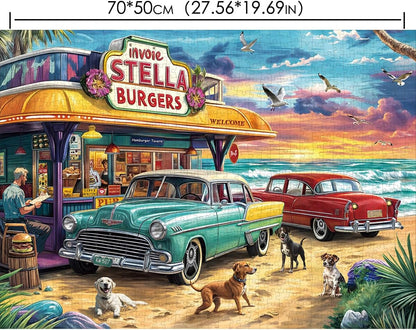 Puzzles for Adults 1000 Pieces,Seaview Campground Jigsaw Puzzle with 1:1 HD Poster, Perfect Interlocking No Dust, Stress Relief Ideal Gift for Family Games