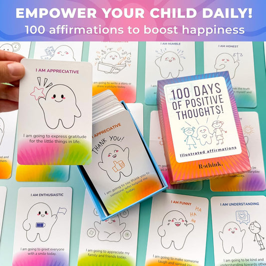 QUOKKA Affirmation Cards for Kids - Anxiety Relief Items Meditation Cards for Mental Health - Calming Self Care for Women - Perfect Mindfulness Gift for Children Teens