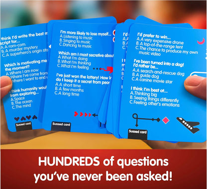 SUSSED The Wacky ‘What Would You Do’ Social Card Game - Simple Fun for Kids, Teens and Adults - Easy Family Travel Game for Road Trips - Ages 7 and Up - Orange Deck