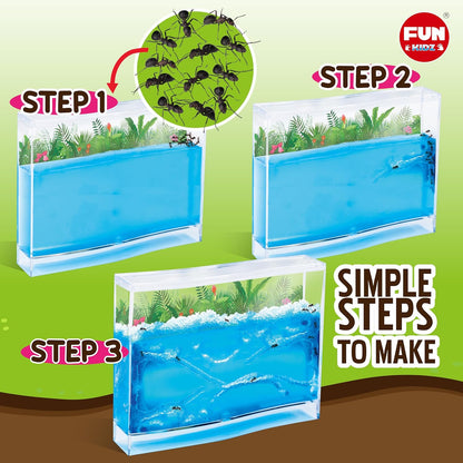 Science Ant Farm Kit for Live Ants, FunKidz Ant Colony Habitat Kit for Kids Gel Bug Terrarium House Watch Ants Dig Tunnels Entomology Learning Toys for Boys Gift