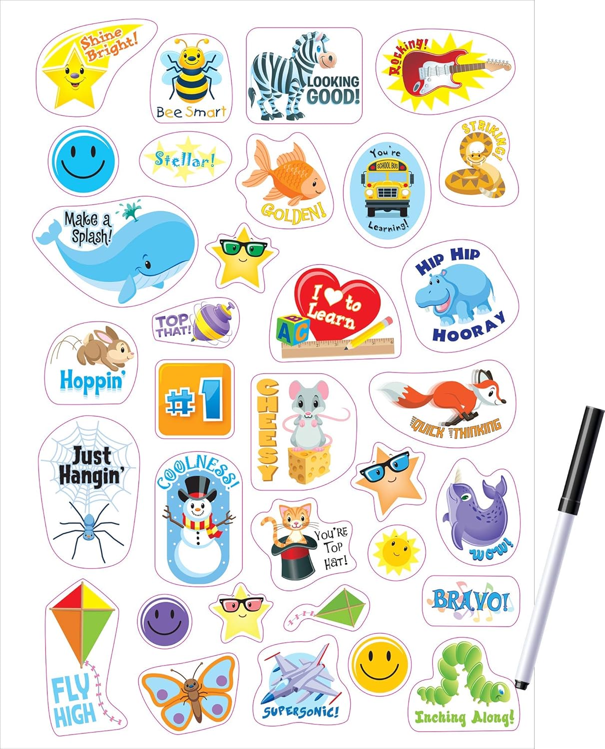 School Zone Kindergarten Write & Reuse™ Workbook: 52 Wipe-Clean Pages, Spiral-Bound, Early Math, ABCs, Counting, Ages 5-6, Includes Dry-Erase Marker