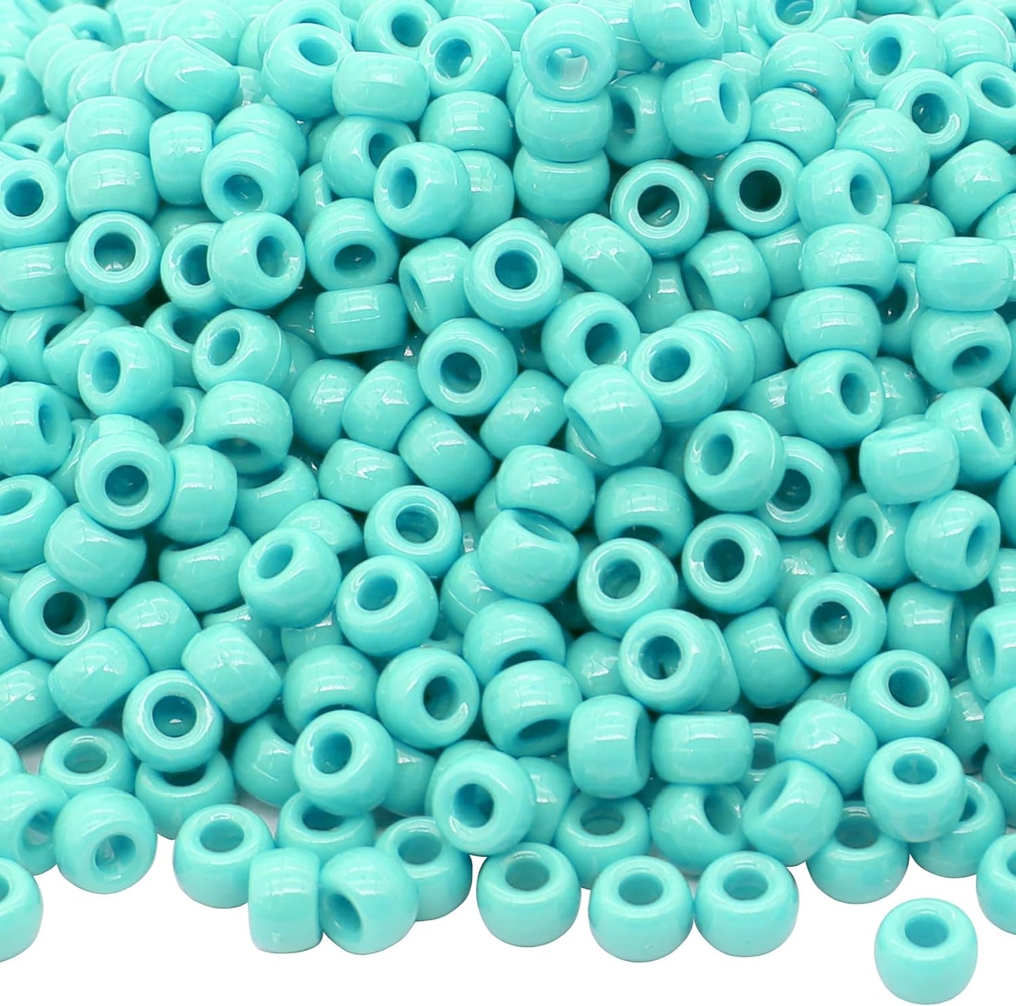 Auvoua 1000Pcs Pony Beads Bracelet 9mm Yellow Plastic Barrel Pony Beads for Necklace,Hair Beads for Braids,Key Chain,Jewelry Making (Yellow)