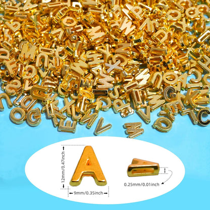 300+ Pieces 9x12mm Big Large Alphabet Letter Beads Charms A-Z Mixed Plastic Shape Loose Bead for Jewelry Making Bracelets Necklaces Key Chains (Classic Solid Colors)