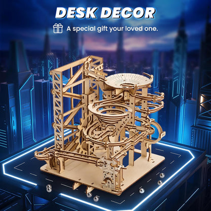 3D Wooden Puzzles for Adults: 371pcs Wood Mechanical Marble Run Model Kits with Roller Coaster Building Set for Adults - 3D Brian Teaser Desk Toys Wooden Puzzles for Men Women Hobbies Gifts
