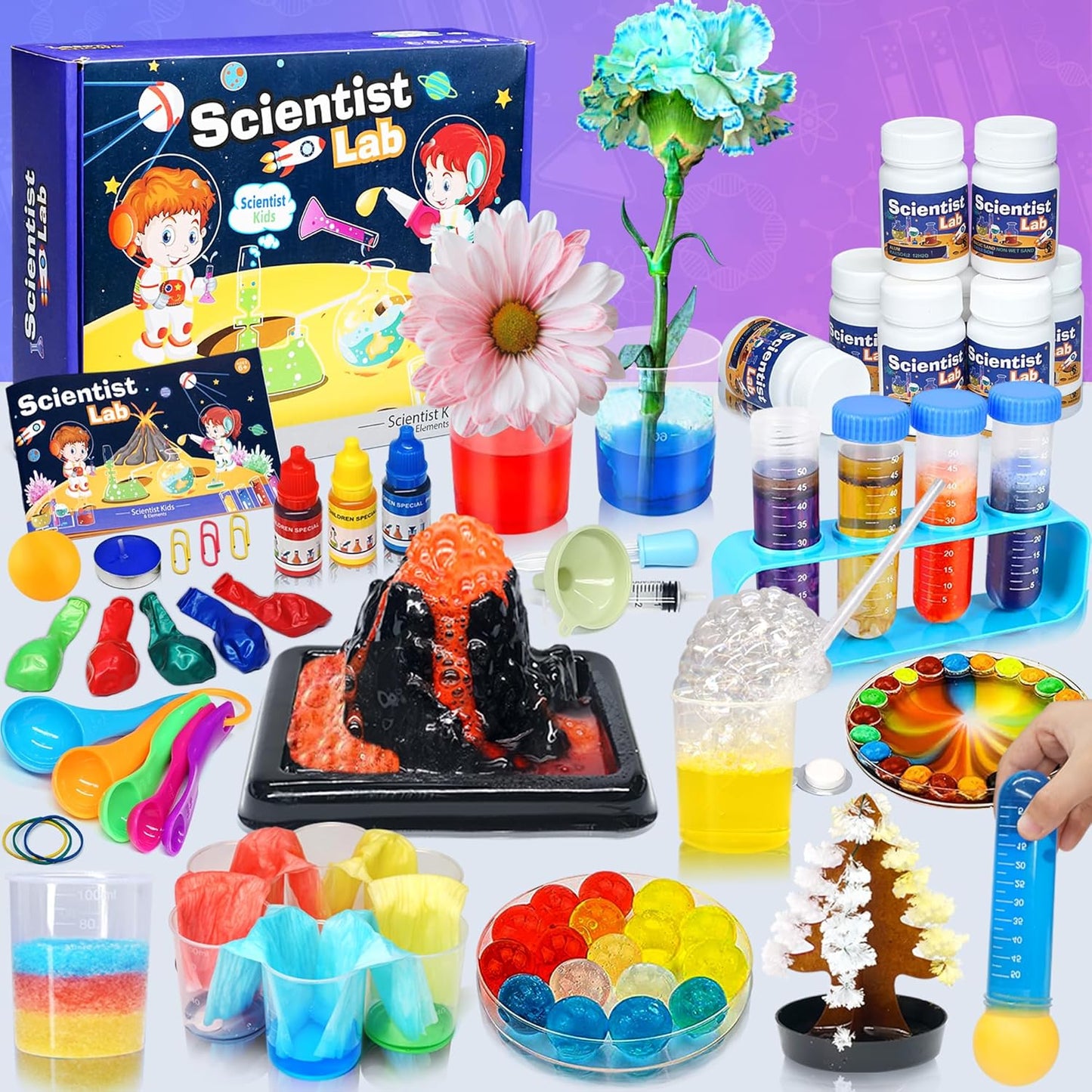 Educational Science Kit for Kids - 56 Science Lab Experiments with Lab Coat Scientist Costume, Science Kits for Kids Age 6-8-10-12, 70+ PCS DIY Stem Projects, Educational Toys for Girls Boys