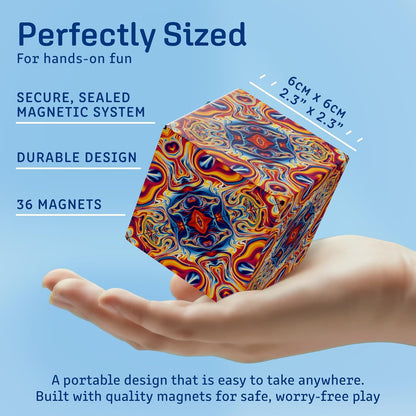 Shashibo Shape Shifting Box - Award-Winning STEM Fidget Toy with Ultra Strong Magnets - Puzzle Cube Transforms Into 100+ Shapes, Perfect Sensory Gift for Kids, Teens, and Adults (Blue Planet)