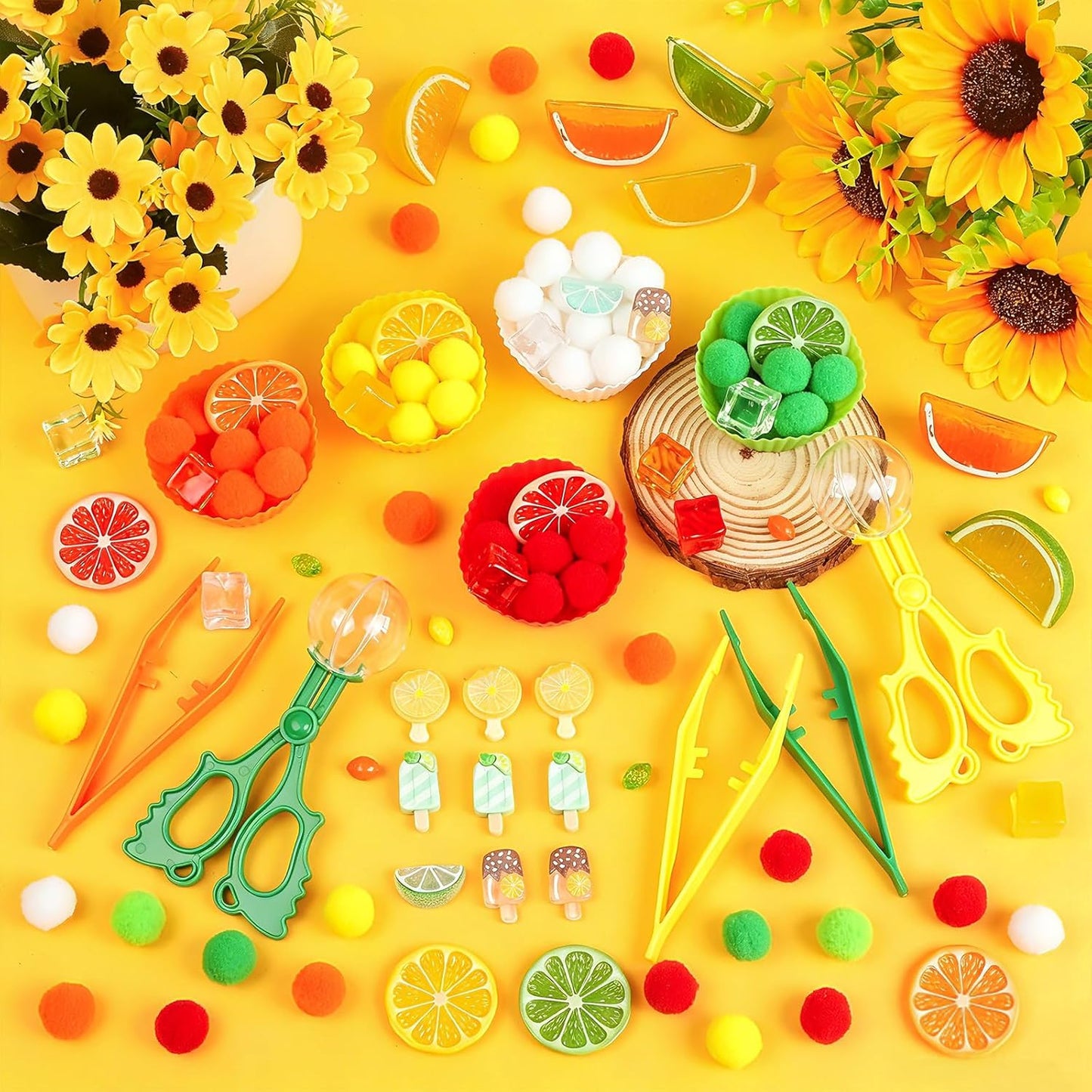 307 Pcs St. Patrick's Day Sensory Bin Filler Shamrock Fine Motor Sensory Bin Items Includes Pom Poms Irish Shamrock St. Patrick's Hat Resin Animals for Counting Sorting Training