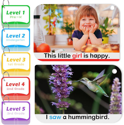BenBen Sight Words & Phonics Flash Cards, 500 Sight Words & 24 Phonics, 800+ Words, Learn to Read Dolch & Fry High Frequency Site Words for Pre-k Kindergarten 1st 2nd 3rd Grade Kids Ages 3-9