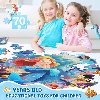 DIGOBAY United States Puzzle 70 Pieces USA Map Floor Jigsaw Puzzles for Kids Ages 4-10, Jumbo Round US Geography Puzzle 50 States with Capitals Educational Learning Toys for Boy or Girl