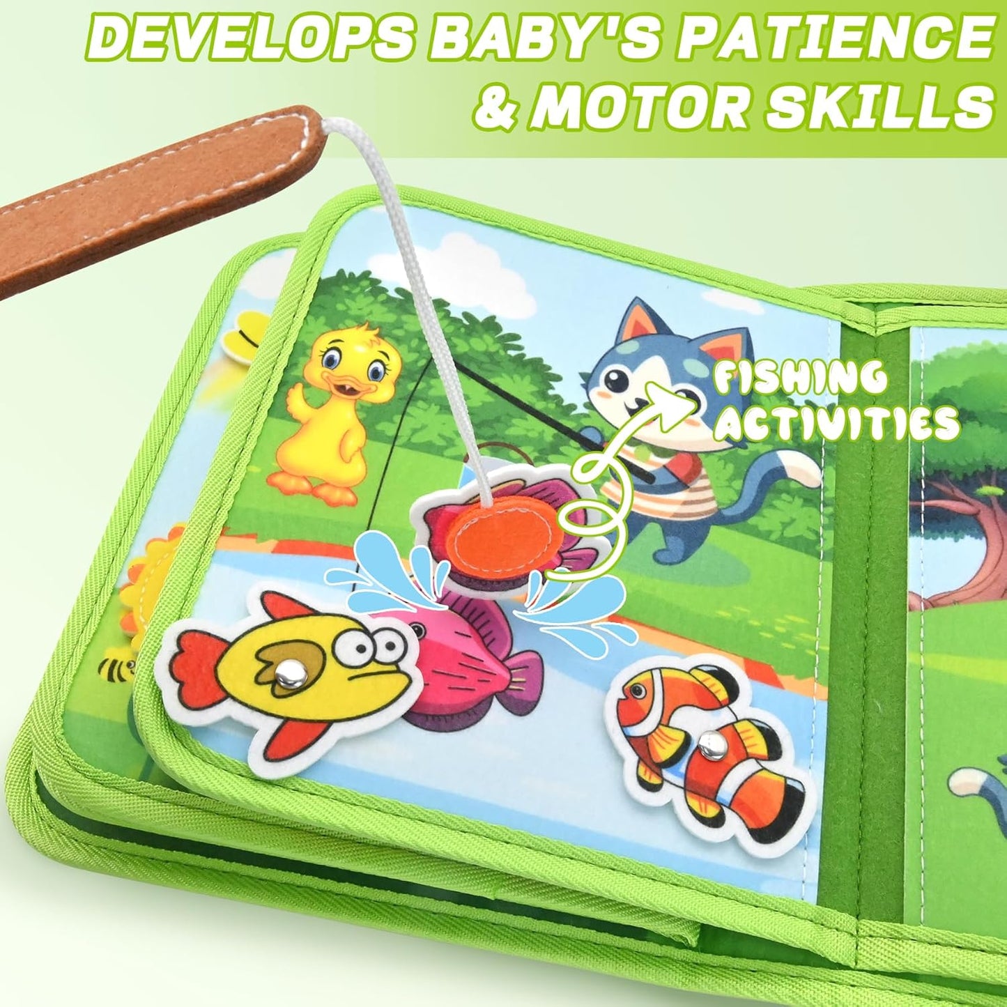 Meafeng Jungle Educational Book for Toddlers 1-3 - Montessori Quiet Activity & Learning Book with Jungle Animals, Educational Toy for 1 2 3 Year Old Boys Girls, Travel Toy for Airplane & Car Trips