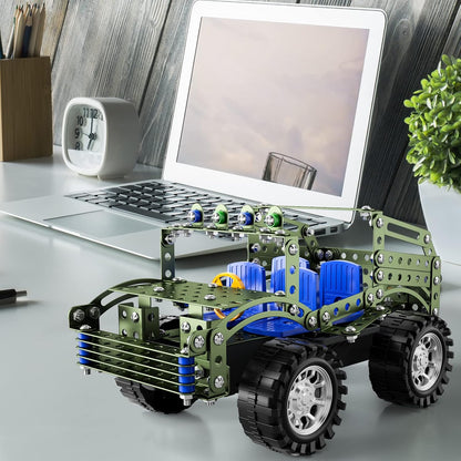 Lucky Doug STEM Building Projects Model Train Set Toys for Boys Kids 8 9 10 11 12 Years Old and Older - 340 PCS DIY Metal Building STEM Toys