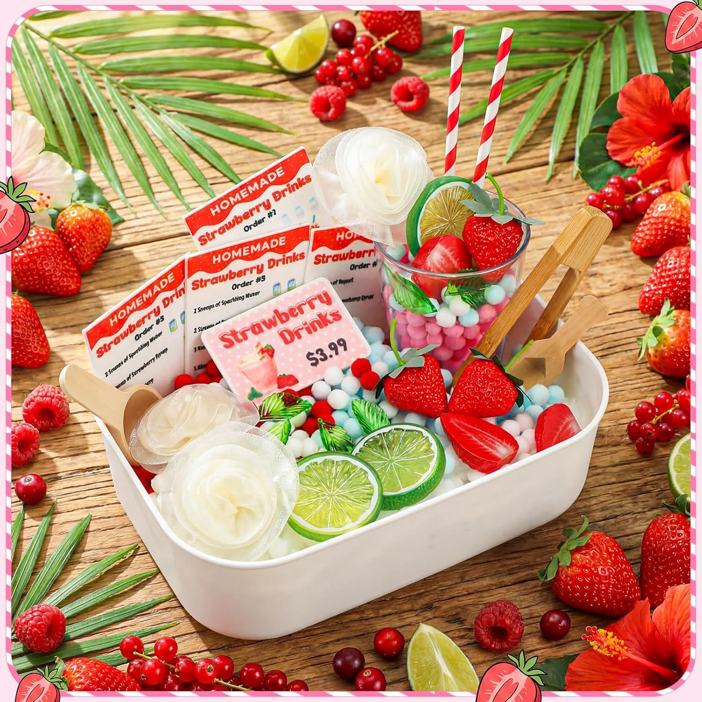 Skylety Lemonade Sensory Bin Fillers Spring Summer Homemade Lemon Stand Drink Role Play Sensory Bin Items Fine Motor Counting Sorting for Summer Activities Party Favors