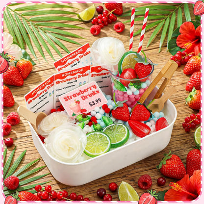 Skylety Lemonade Sensory Bin Fillers Spring Summer Homemade Lemon Stand Drink Role Play Sensory Bin Items Fine Motor Counting Sorting for Summer Activities Party Favors