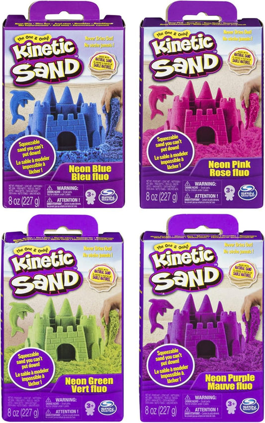 Kinetic Sand 8oz Neon Box (Variety of Colours - Style Picked at Random. One Supplied)