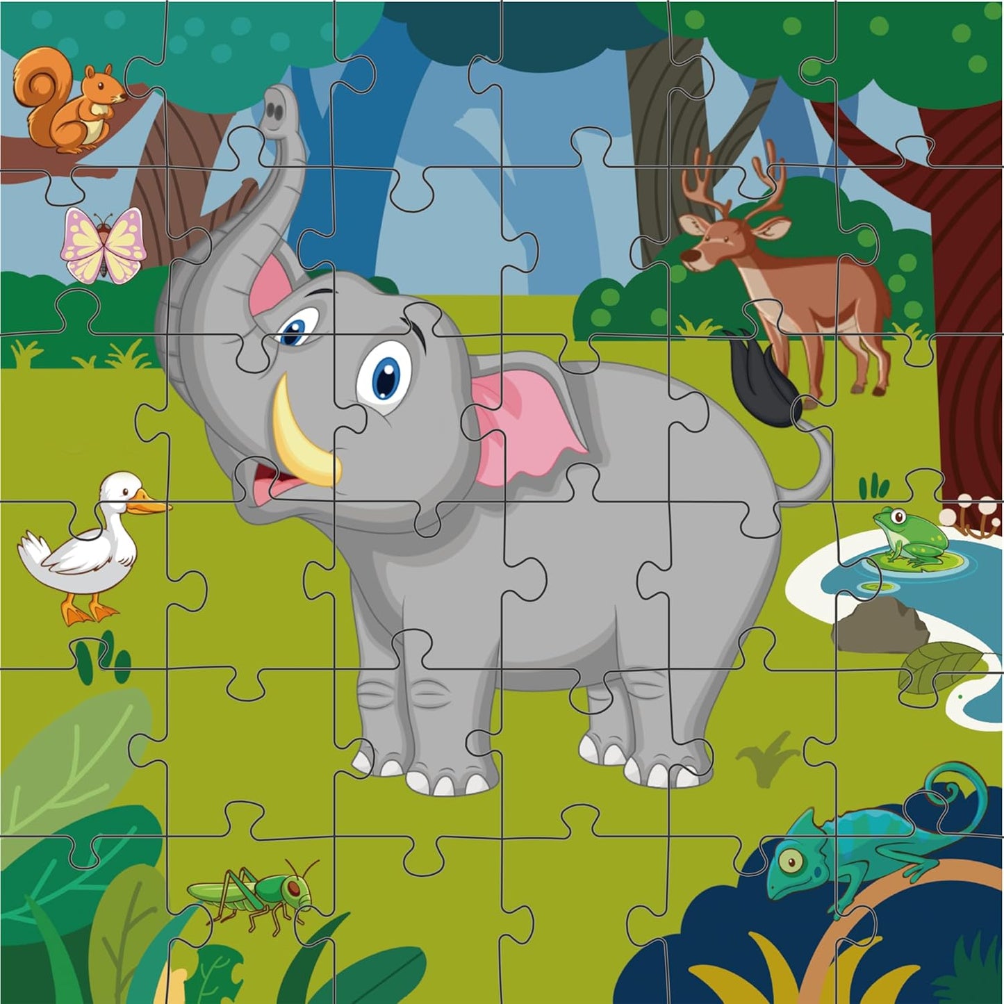 Panda Floor Puzzle Animal Jigsaw Large Puzzles 36 Piece Ages 3-6 for Toddler Children Learning Preschool Educational Development Toys (Panda)
